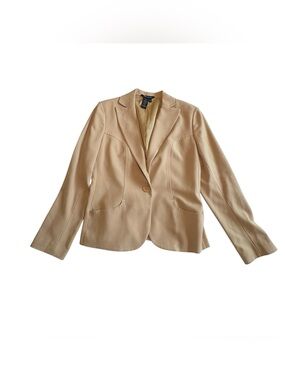 Max Edition Light Beige Single-Button Tailored Blazer